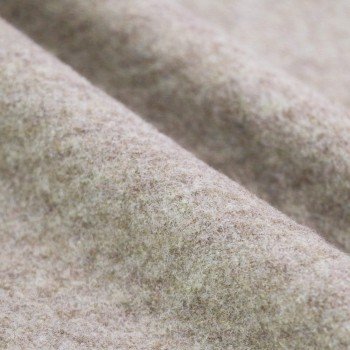 Fulled Loden Wool Fabric Melange Beige