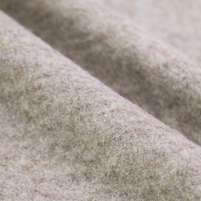 Tissu Lainage Foulé Beige Mêlée - (Tissu Laine Bouillie)