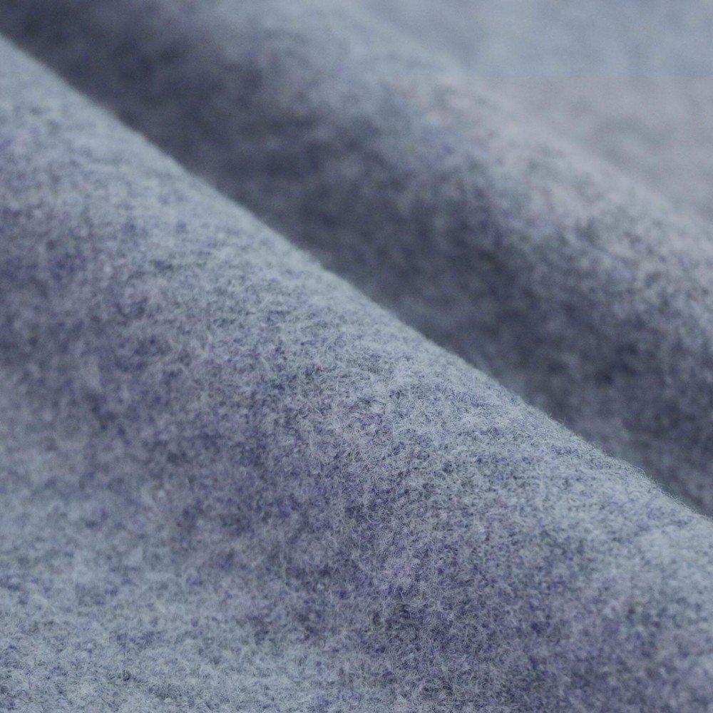 Fulled Loden Wool Fabric Melange Jeans Blue