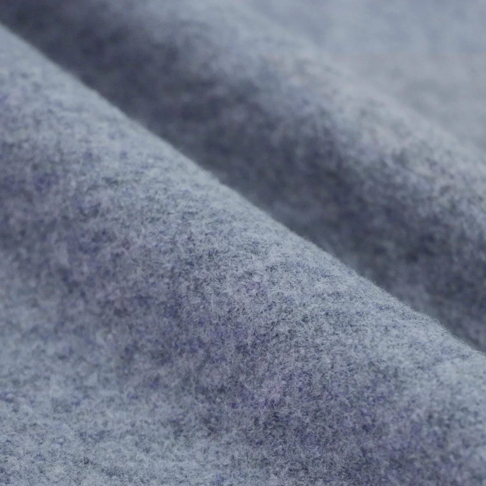 Tessuto Loden Follato Di Lana Jeans Blu Melange