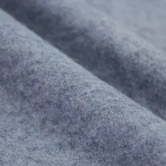 Fulled Loden Wool Fabric Melange Jeans Blue