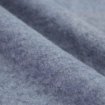 Fulled Loden Wool Fabric Melange Jeans Blue