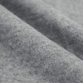 Fulled Loden Wool Fabric Melange Light Grey