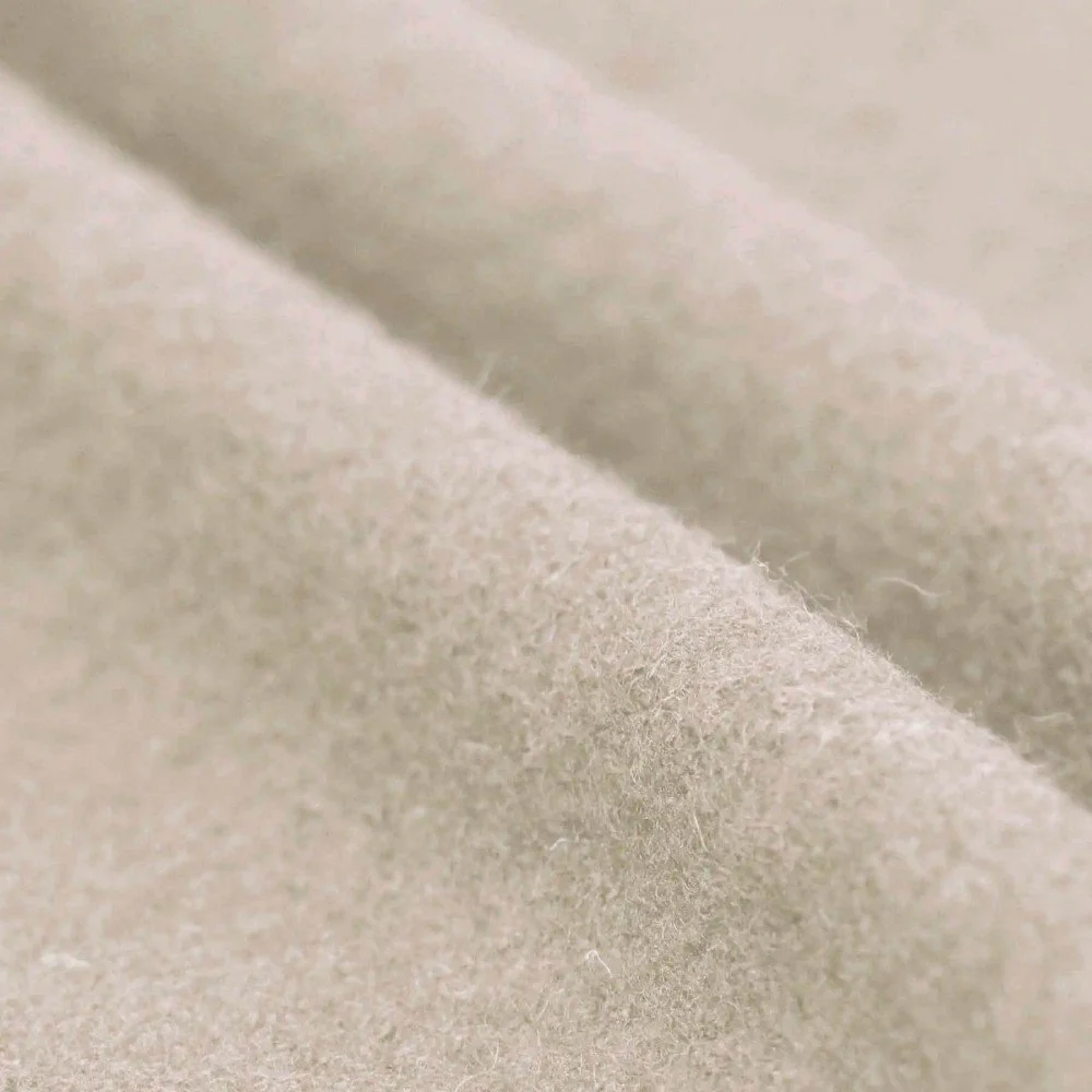 Tessuto Loden Follato Di Lana Naturel