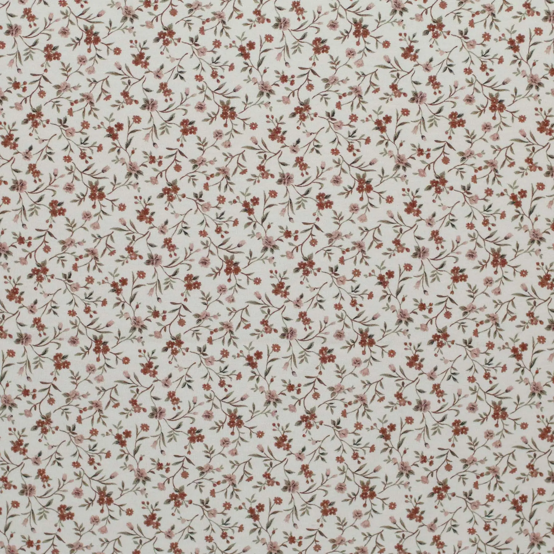 Jersey Katoen Digitale Print - Beige Romantische Bloem