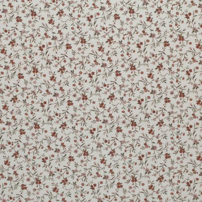 Bomuldjersey Digital Print - Beige Romantisk Blomst | Rijs Textiles Bomuldjersey Digital Print - Beige Romantisk Blomst - (Bomuldjersey Digitaltryk)