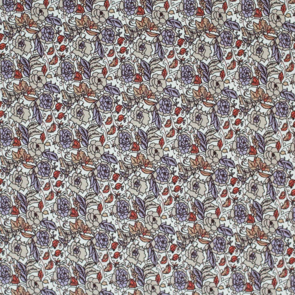 Bomuldjersey Digital Print - Blomkål Lilla