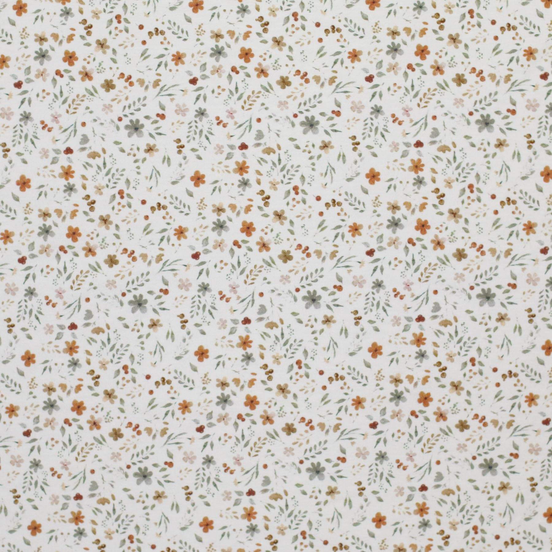 Jersey Katoen Digitale Print - Bloem Collage Beige