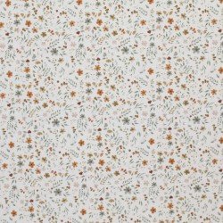 Jersey Cotton Fabric Digital Print - Flower Collage Beige