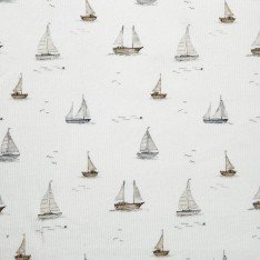 Rippstrick Jersey Stoff - Segelboote
