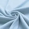 Tessuto Jersey Di Cotone Costine Blu Chiaro