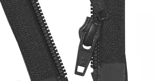 Fermeture éclair YKK, noire, divisible, dents en bronze, longueur 75cm