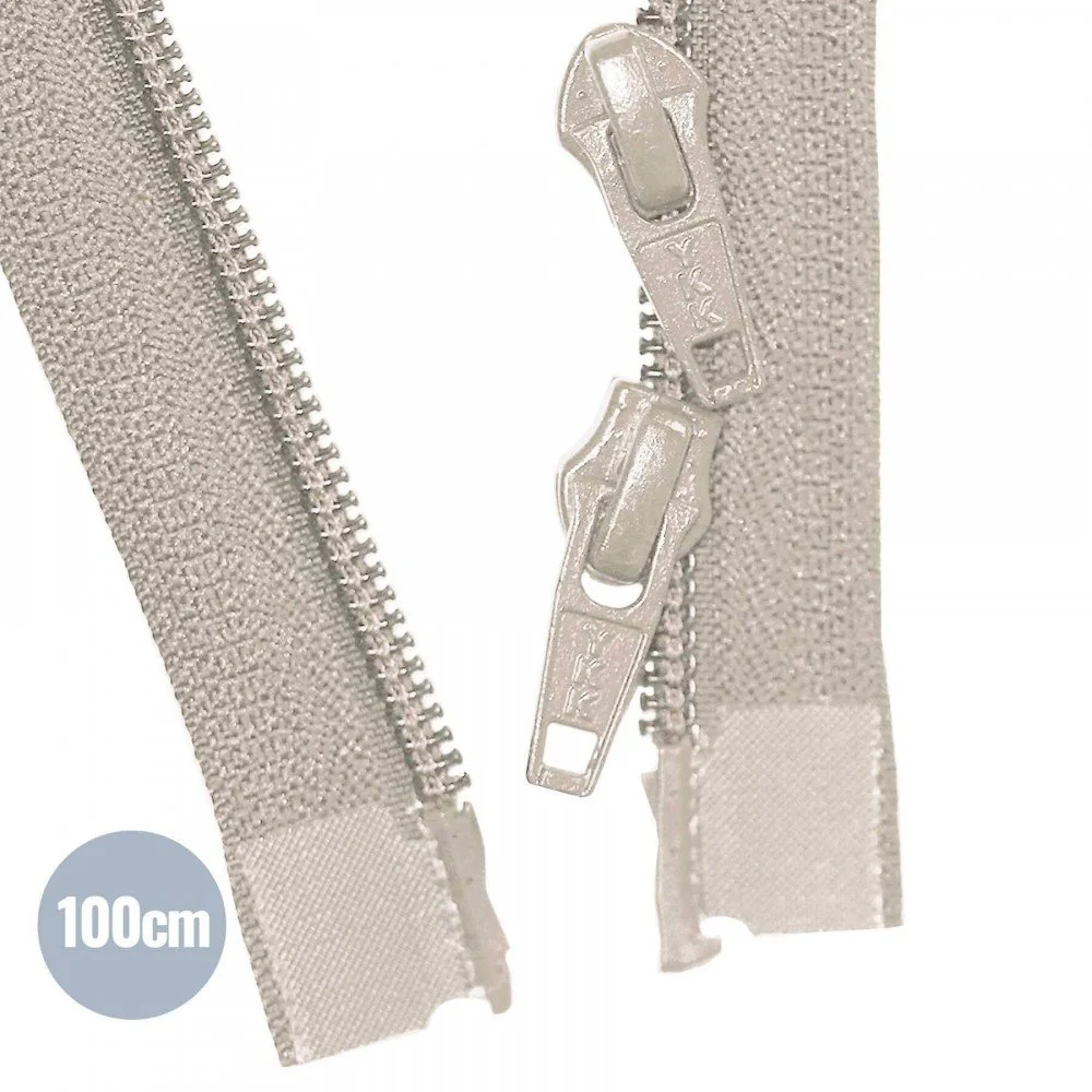 Dubbel Deelbare Spiraal Rits YKK Licht Beige (572) 100CM Nylon