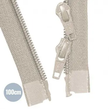 Two-Way Spiral Zipper YKK Light Beige 100CM Nylon - (Zippers YKK)