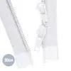 To-Vejs Delbare Spiral Lynlåse YKK Hvid (501) 80CM Nylon