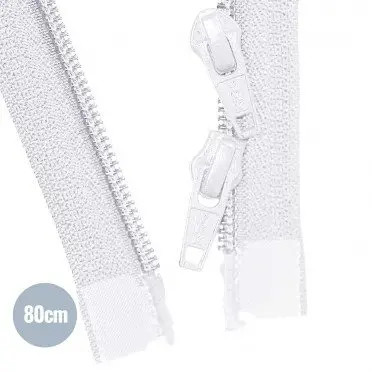 Bidirezionale Divisibile Cerniera Lampo Spirale YKK Bianco (501) 80CM Nylon Bidirezionale Divisibile Cerniera Lampo Spirale YKK Bianco 80CM Nylon - (Cerniera Lampo YKK)