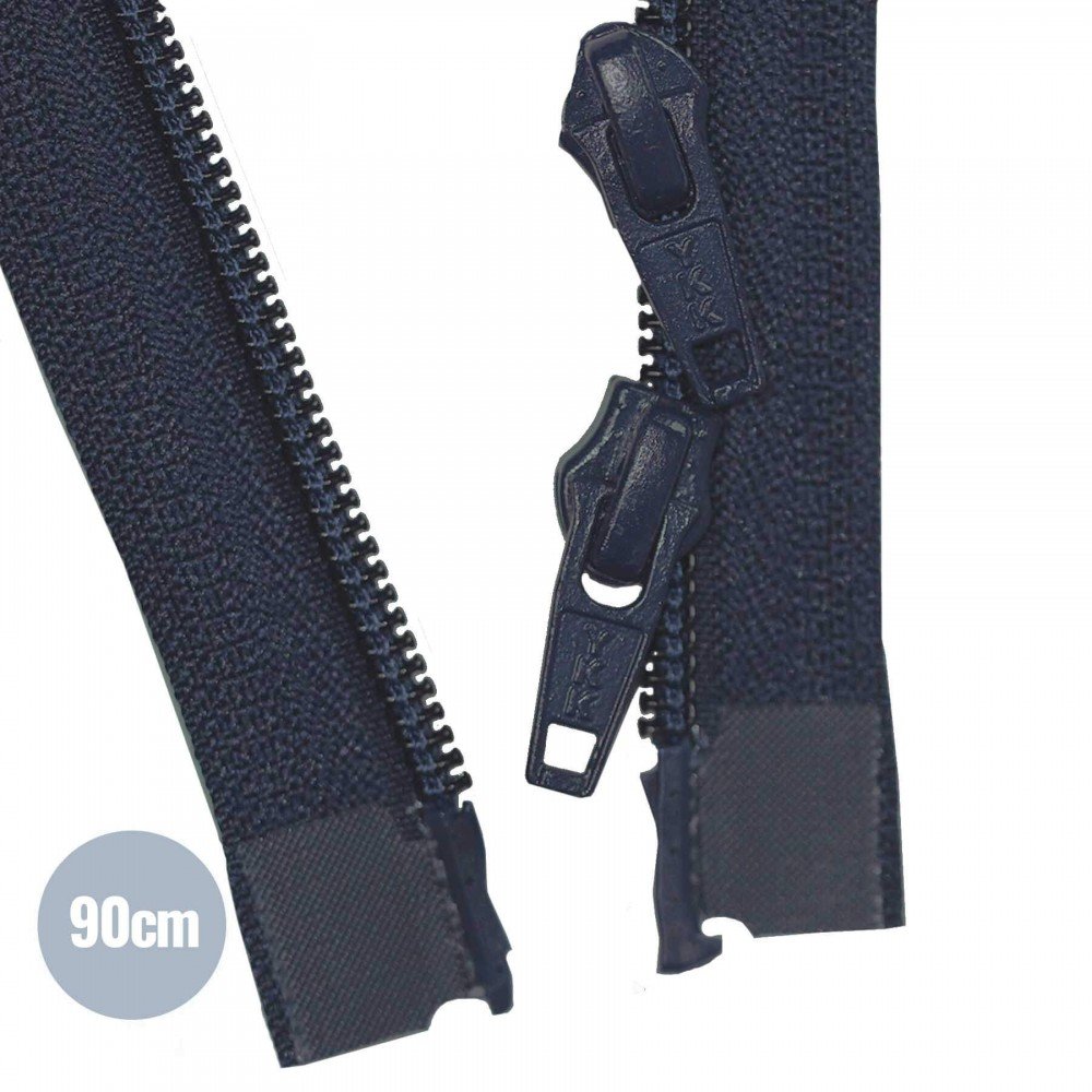 To-Vejs Delbare Spiral Lynlåse YKK Navy (058) 90CM Nylon To-Vejs Delbare Spiral Lynlåse YKK Navy (058) 90CM Nylon
