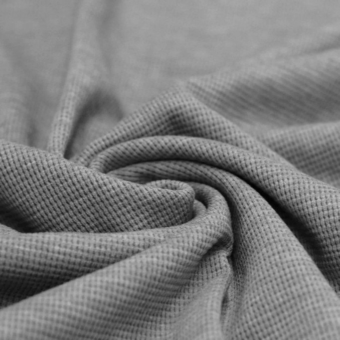 Tessuto Jersey Di Waffle Piqué Grigio Melange (PRESA DI TESSUTO) - (Jersey Tessuti)