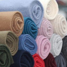 Fulled Loden Wool Fabric Melange Beige