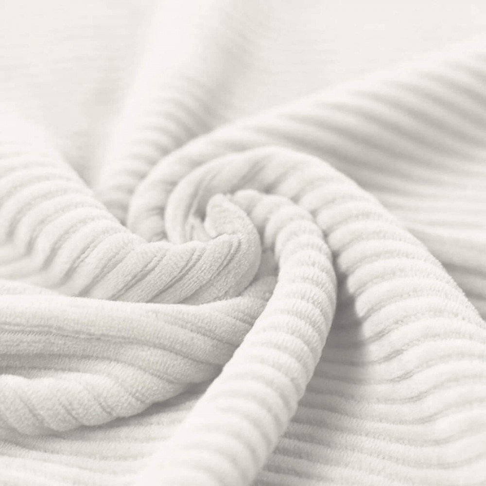 Big Knitted Corduroy Jersey Fabric Ecru