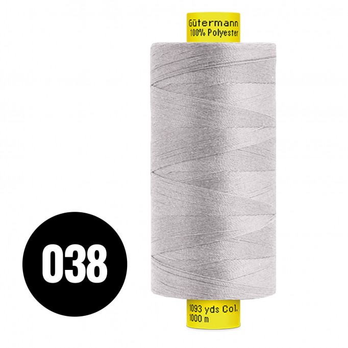Gütermann Fils à Coudre MARA 120 Gris Clair 1000M (038) - (Fils à Coudre)