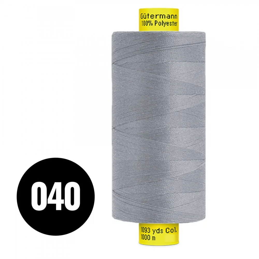 Gütermann Filo Da Cucito MARA 120 Grigio Acciaio 1000M (040)