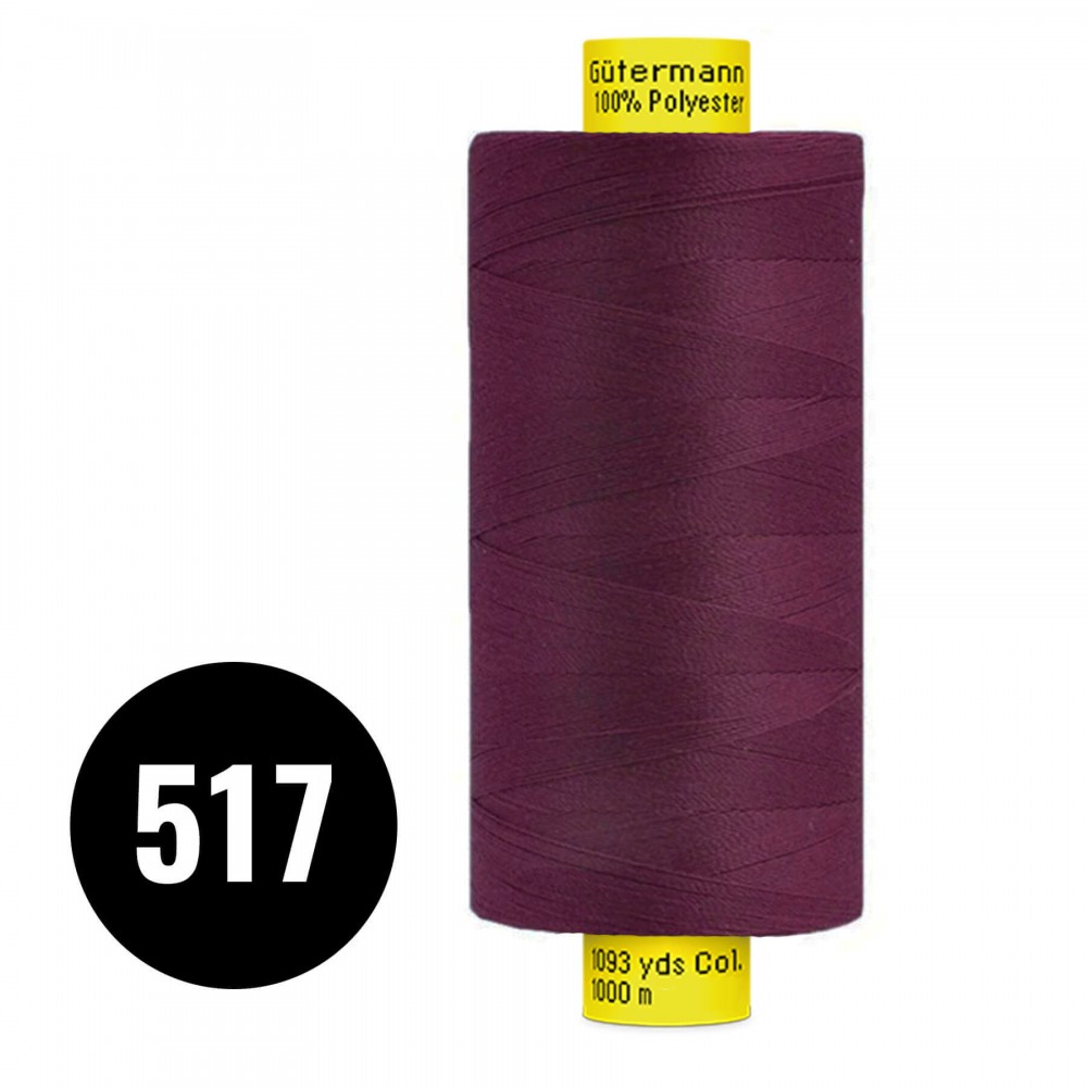 Gütermann Fils à Coudre MARA 120 Pourpre 1000M (517) Gütermann Fils à Coudre MARA 120 Pourpre 1000M (517)