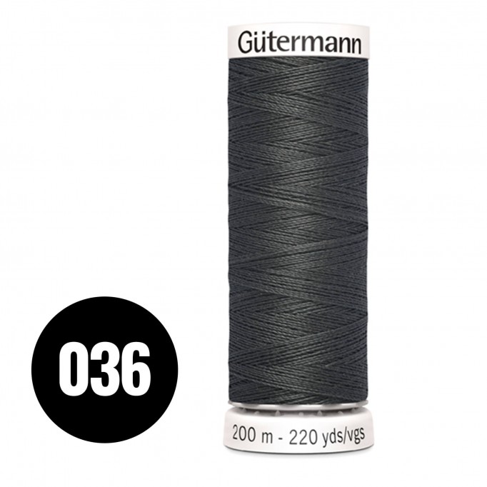 Gütermann 036 Anthracite Noir 200M (043) - (Fils à Coudre)