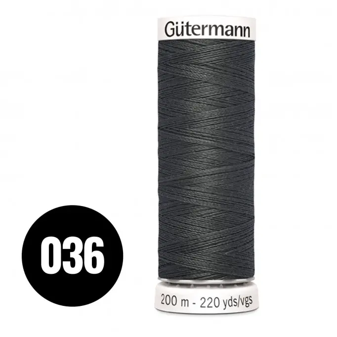 Gütermann 036 Antracit Sort 200M (043) - (Sytråd)