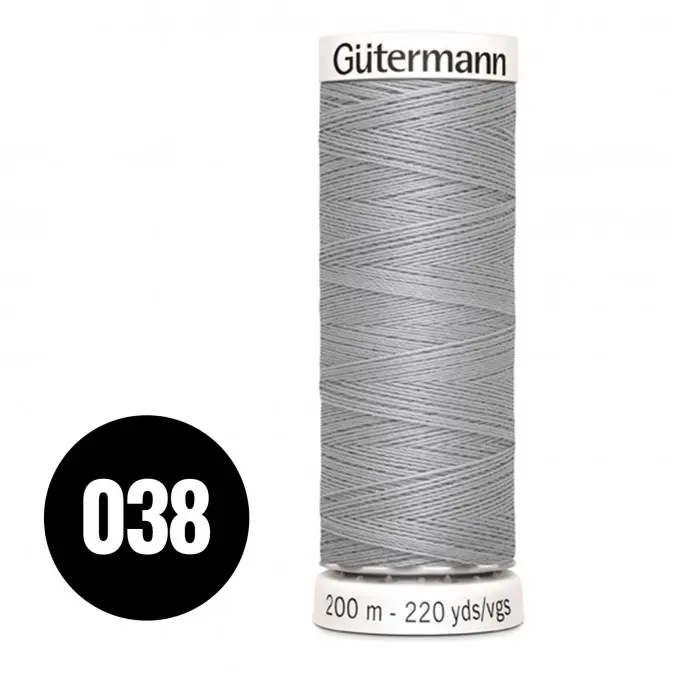 Gütermann 038 Lysegrå 200M (043) - (Sytråd)