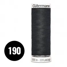 Gütermann Alla Tygers Tråd  Grå Sort 200M (190)