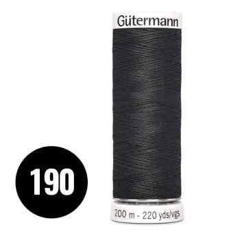 Gütermann Alla Tygers Tråd  Grå Sort 200M (190) Gütermann Alla Tygers Tråd  Grå Sort 200M (190)
