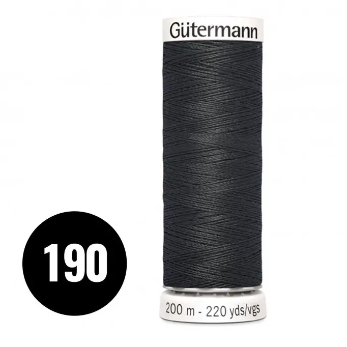 Gütermann 190 Grå Sort 200M (043) - (Sytråd)
