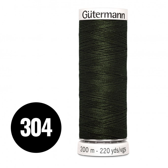 Gütermann 304 Sort Grøn 200M (043) - (Sytråd)