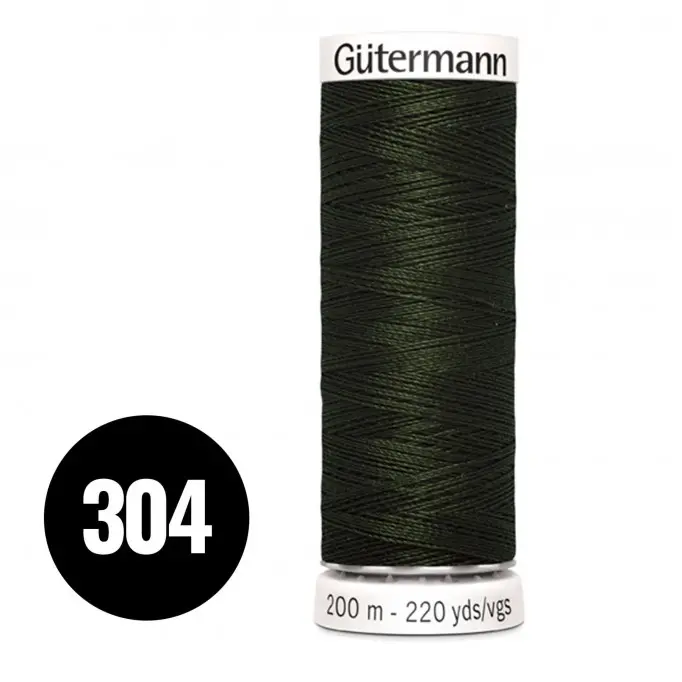 Gütermann 304 Sort Grøn 200M (043) - (Sytråd)