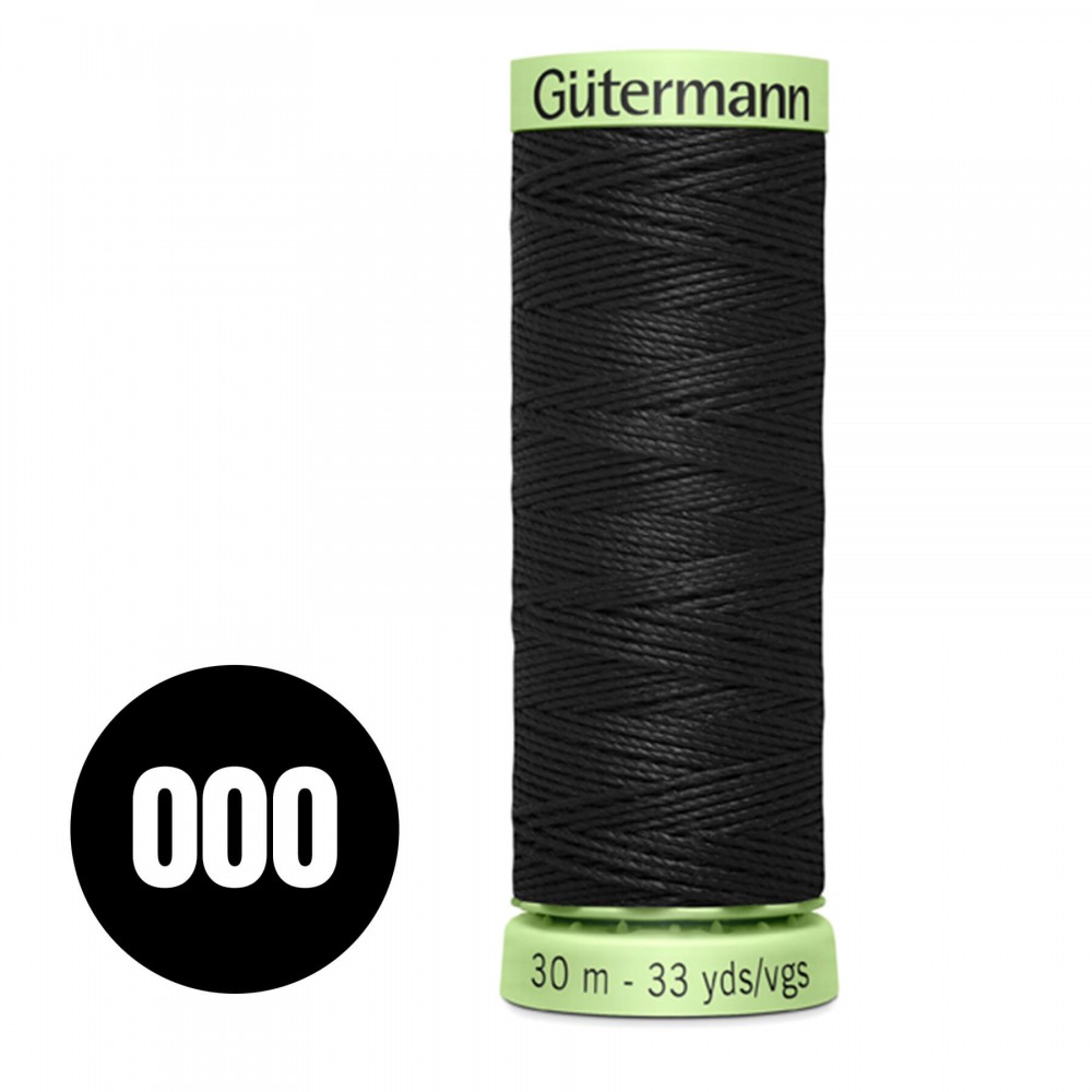 Gütermann Pyntestings- Og Knaphulstråd Sort 30M (000)