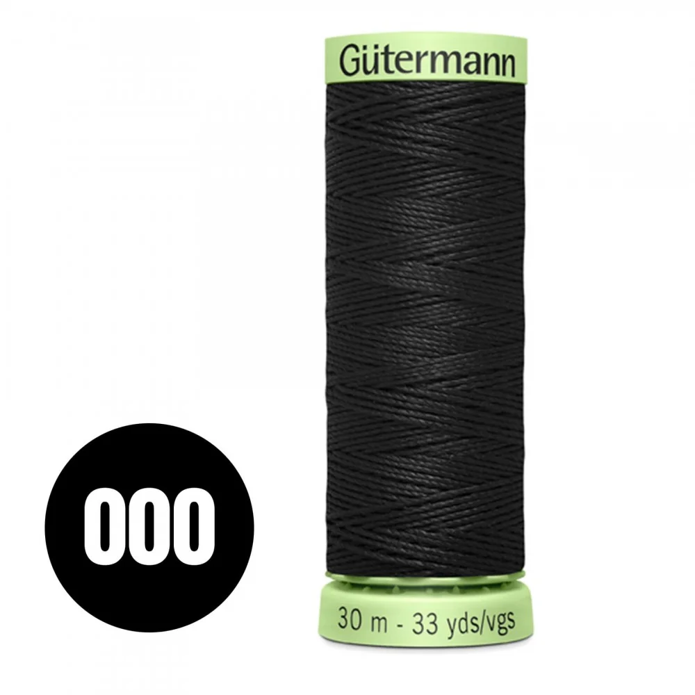 Gütermann Pyntestings- Og Knaphulstråd Sort 30M (000)