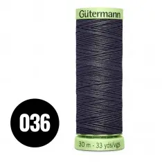 Gütermann Filato Punti Decorativi e Occhielli Antracite Nero 30M (036)