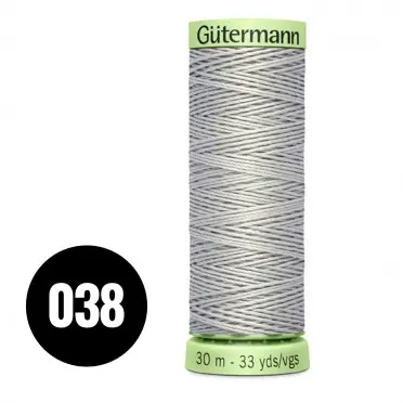 Gütermann Pyntestings- Og Knaphulstråd Lys Grå 30M (038) - (Sytilbehør)