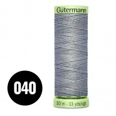 Gütermann Filato Punti Decorativi e Occhielli Grigio Acciaio30M (040)