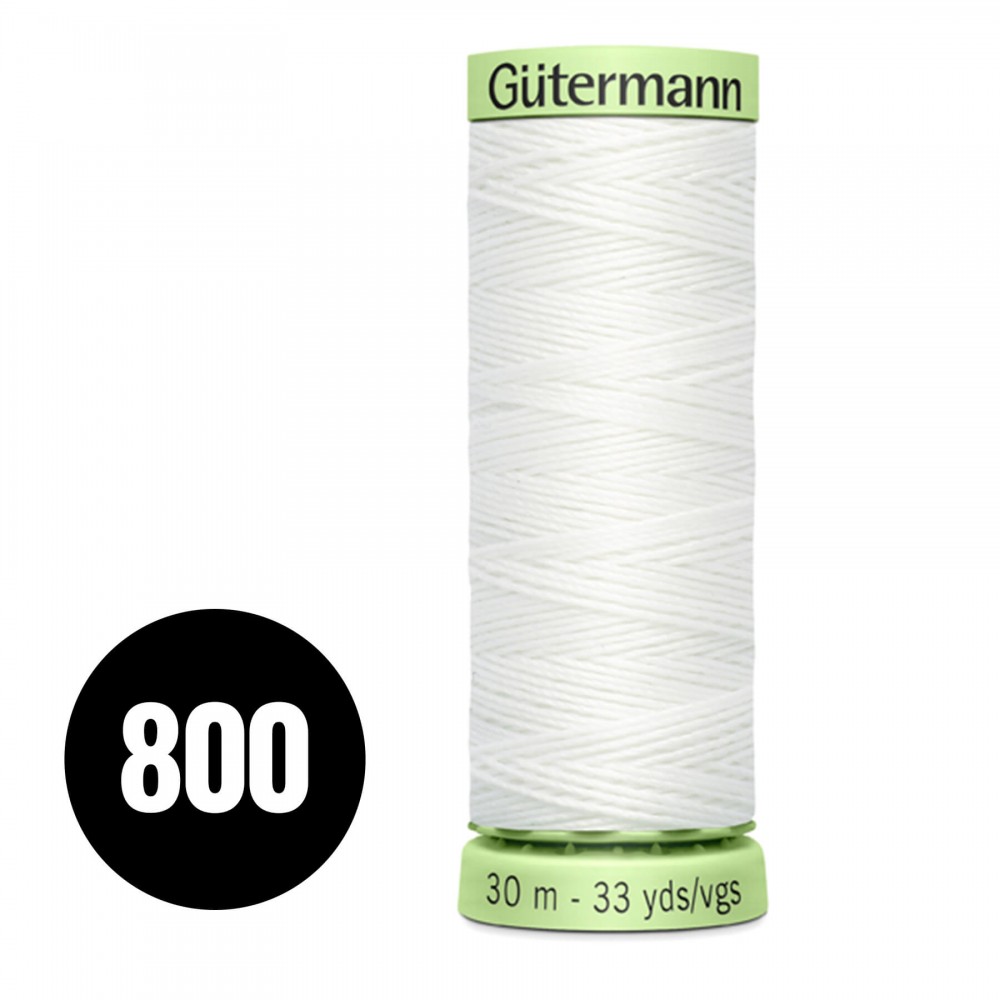 Gütermann Pyntestings- Og Knaphulstråd Hvid 30M (800)