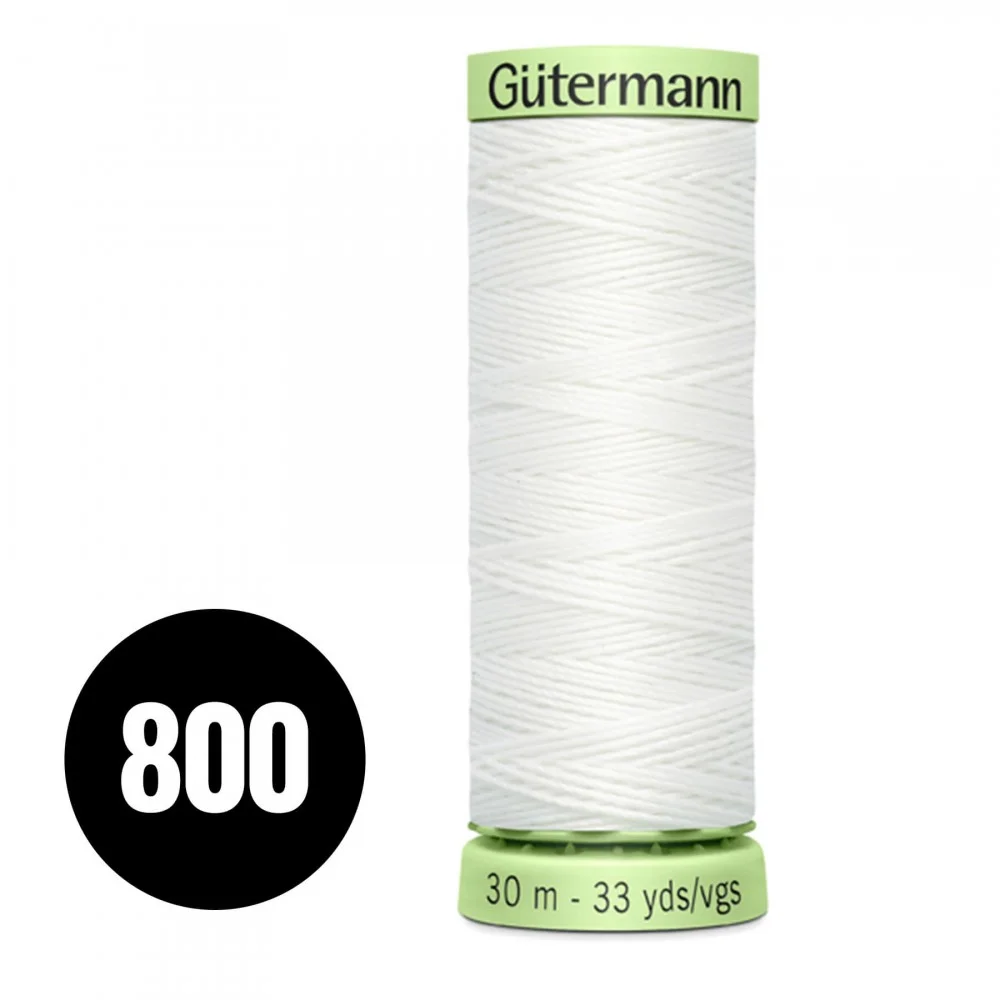 Gütermann Pyntestings- Og Knaphulstråd Hvid 30M (800)