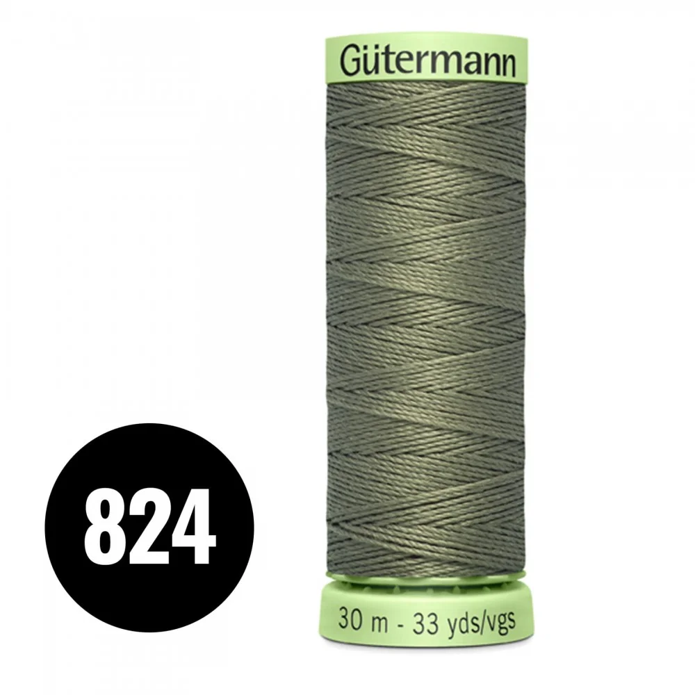 Gütermann Pyntestings- Og Knaphulstråd Mørk Oliven 30M (824) - (Sytilbehør)