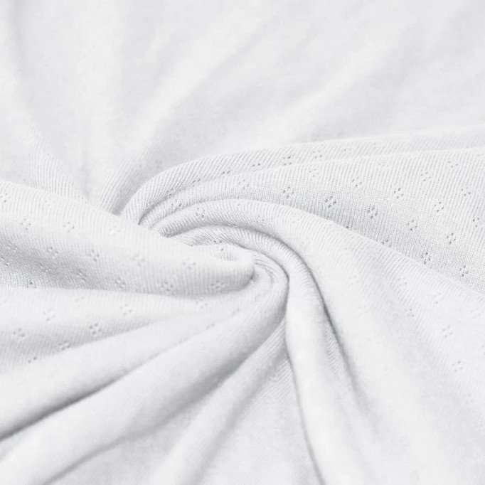 Tissu Jersey Pointoille (Mini) Blanc - (Tissus Jersey)