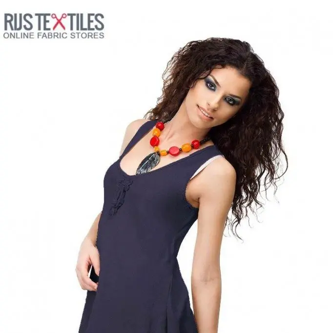 Tissu Lin Stretch Marine - (Tissus De Mode)