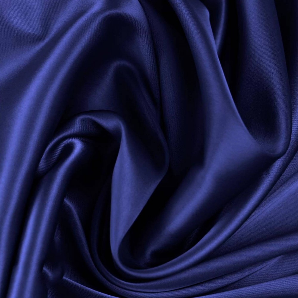 Silk Stretch Satin Fabric Cobalt