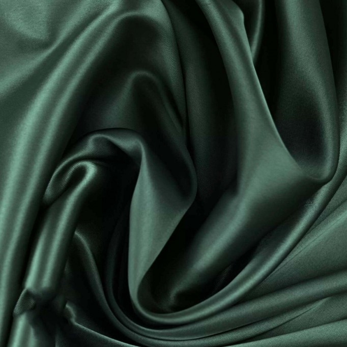 Stretch Seidensatin Stoff Dunkelgrün - (Modestoffe)