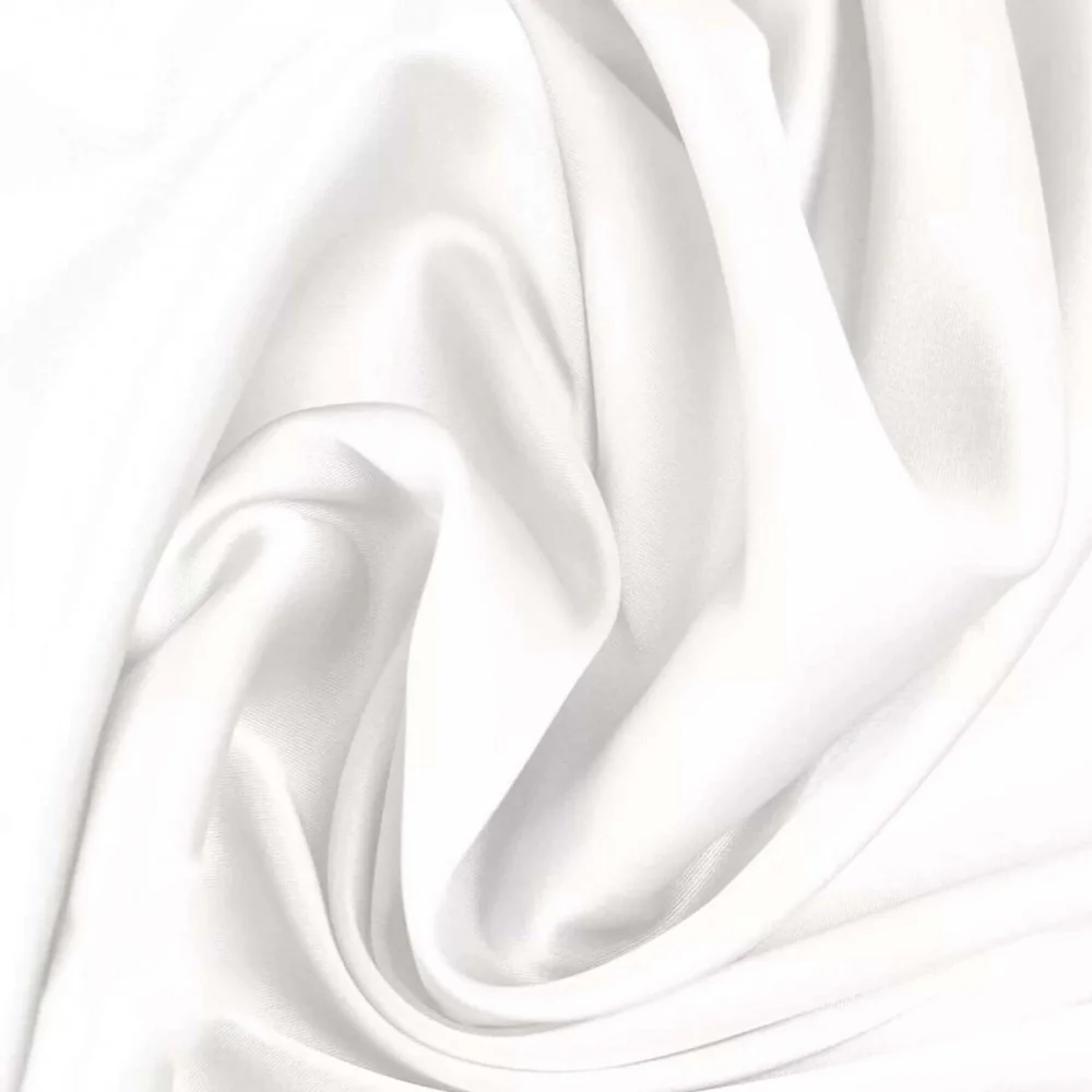 Tessuto Raso Di Seta Stretch Ecru