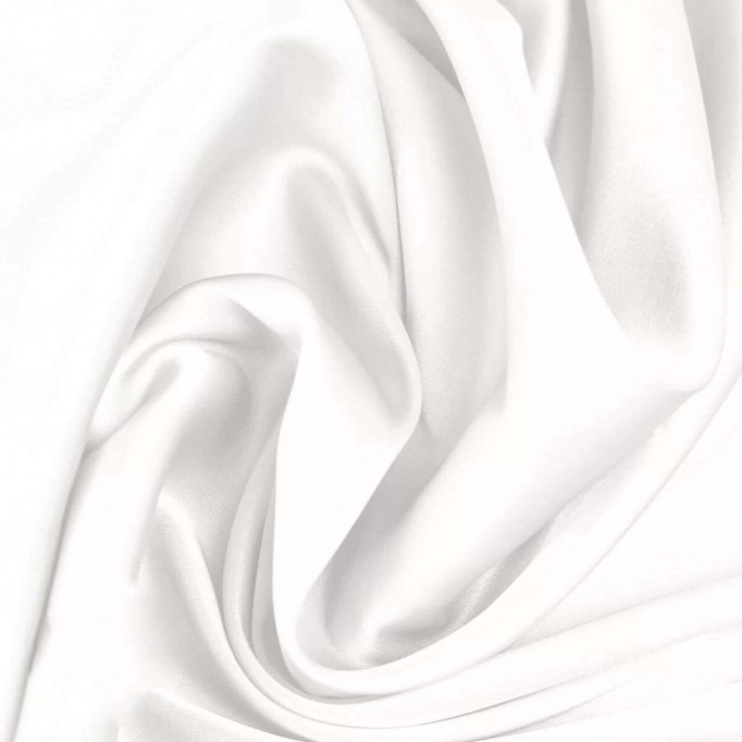 Stretch Seidensatin Stoff Ecru - (Modestoffe)