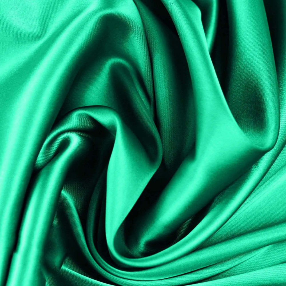 Silk Stretch Satin Fabric Emerald Green